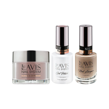 LAVIS 3 in 1 - 232 Nightingale Gray - Acrylic & Dip Powder, Gel & Lacquer