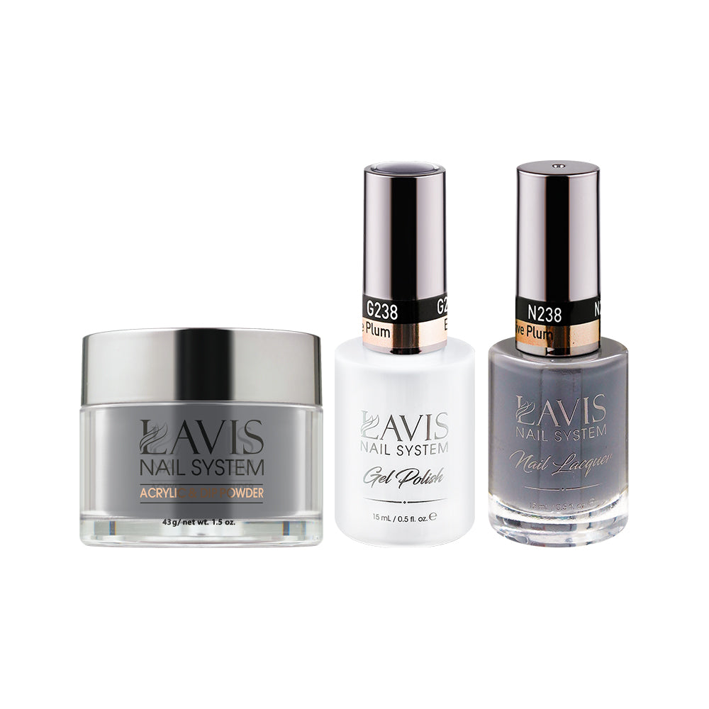 LAVIS 3 in 1 - 238 Expressive Plum - Acrylic & Dip Powder, Gel & Lacquer