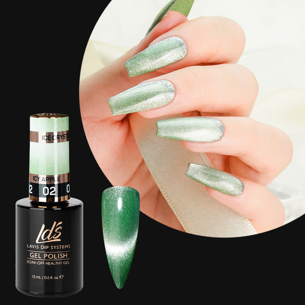 LDS 2 Icy Apple - Gel Polish 0.5 oz - Ice Crystal Cat Eyes