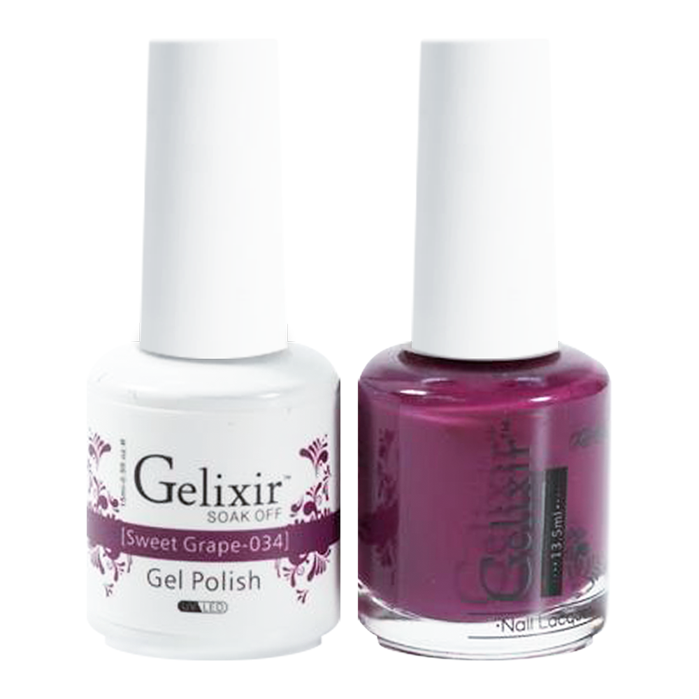 GELIXIR Holiday Gift Bubdle: 7 Gel Polishes, 1 Base Gel, 1 Top Gel - 052, 125, 040, 034, 140, 038, 101