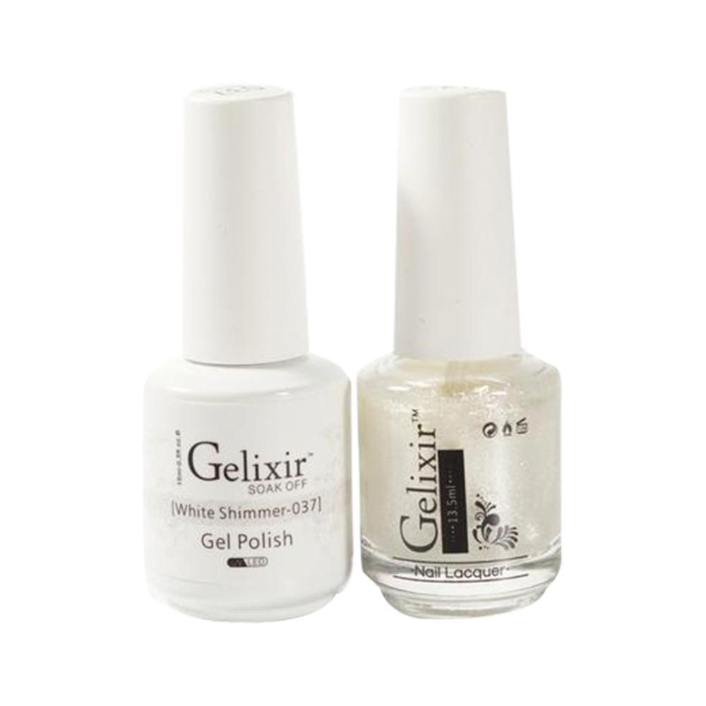 Gelixir 037 White Shimmer - Gel Nail Polish 0.5 oz