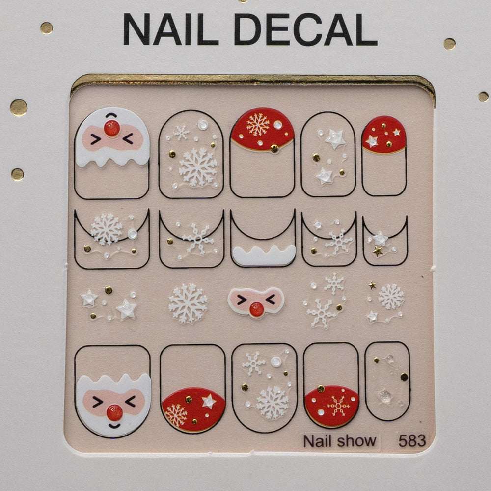 3D Christmas Nail Art Decal Stickers - 583