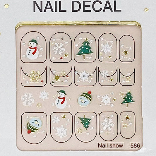 3D Christmas Nail Art Decal Stickers - 586