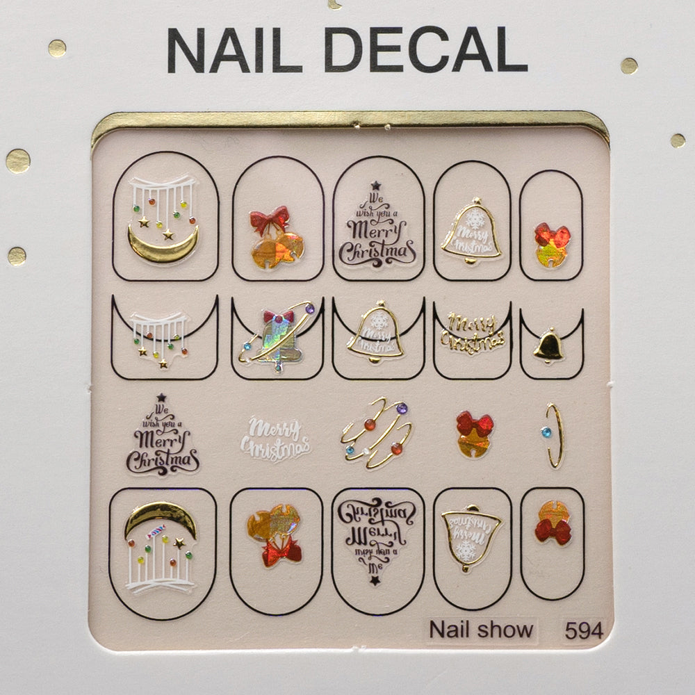 3D Christmas Nail Art Decal Stickers - 594
