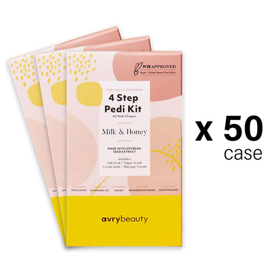 AVRY BEAUTY - 4 Steps Pedi Kit Box of 50 - Milk & Honey
