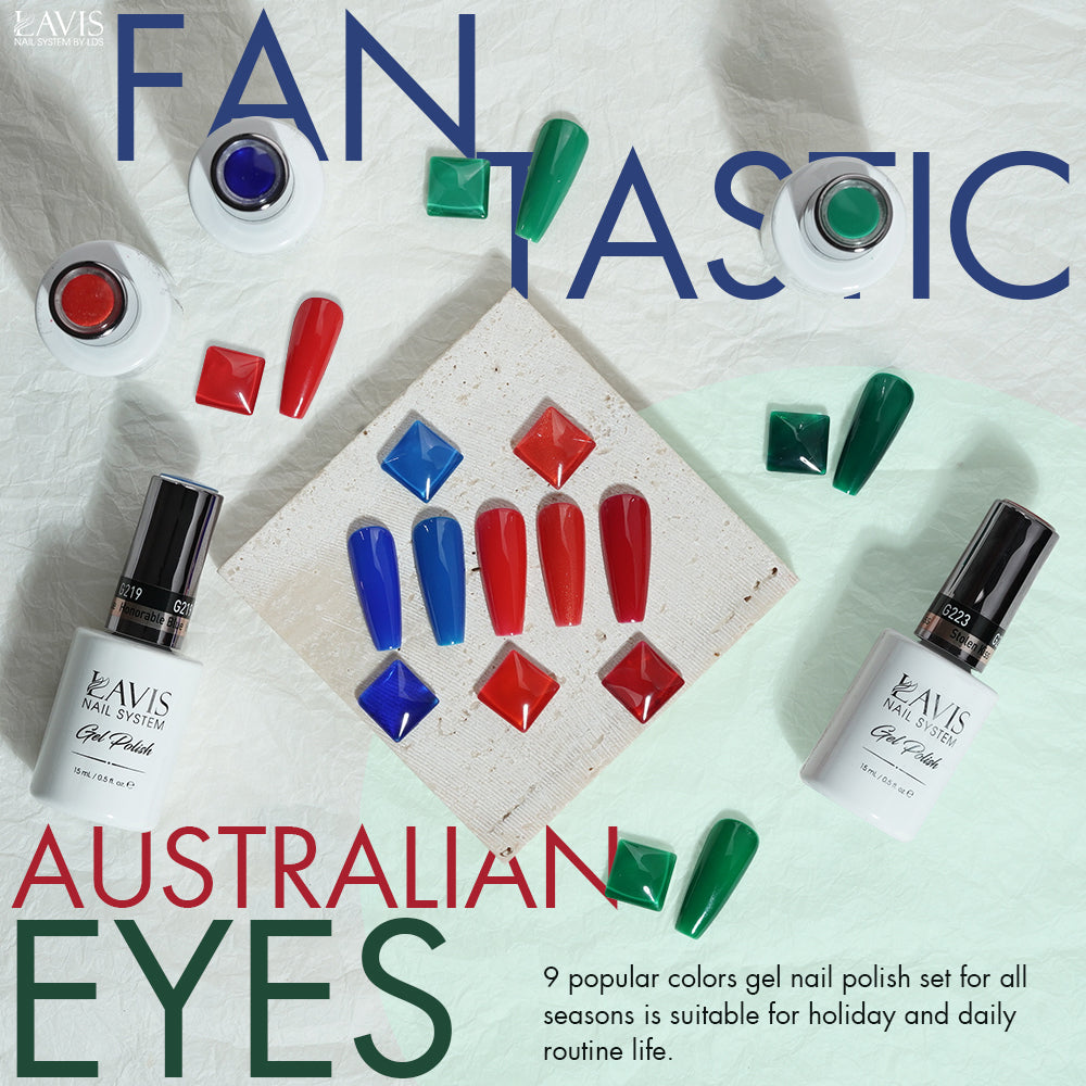 Lavis Gel Fantastic Australian Eyes Set G8 (9 colors) : 217, 219, 220, 222, 223, 224, 225, 226, 228