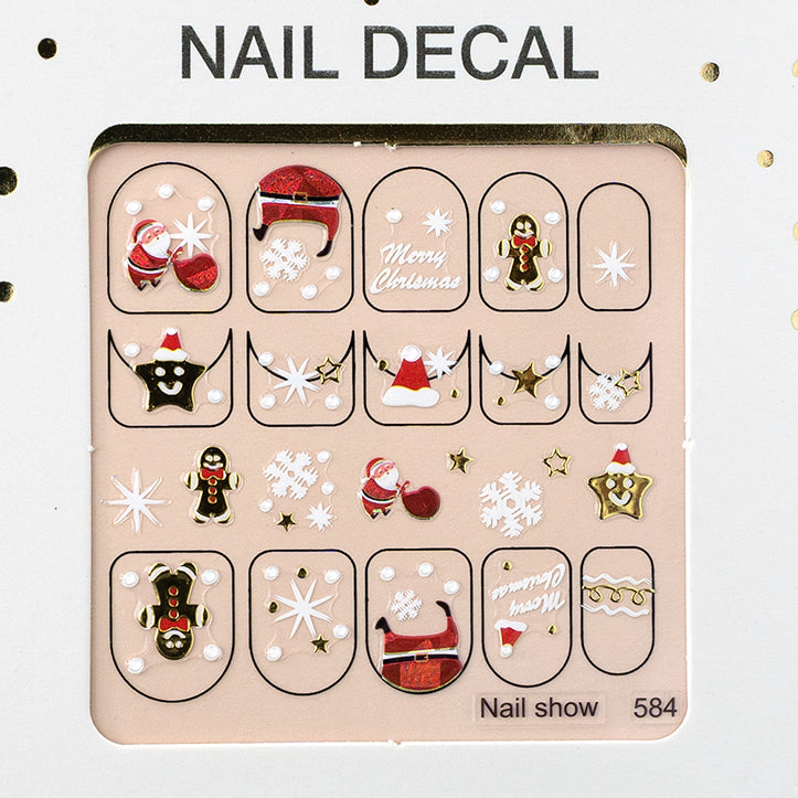 3D Christmas Nail Art Decal Stickers - 584