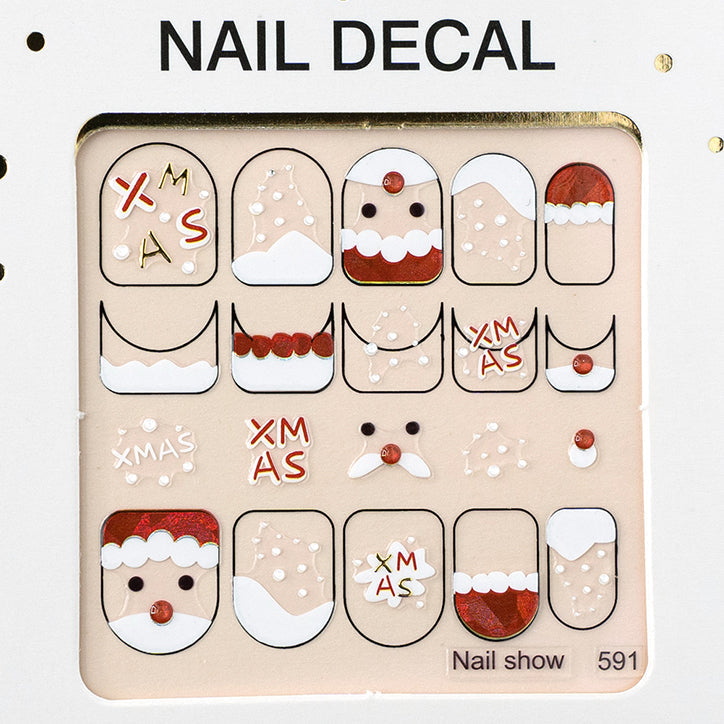 3D Christmas Nail Art Decal Stickers - 591