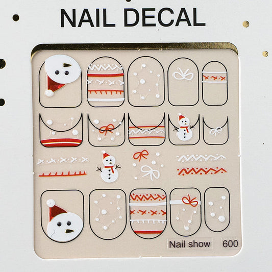 3D Christmas Nail Art Decal Stickers - 600