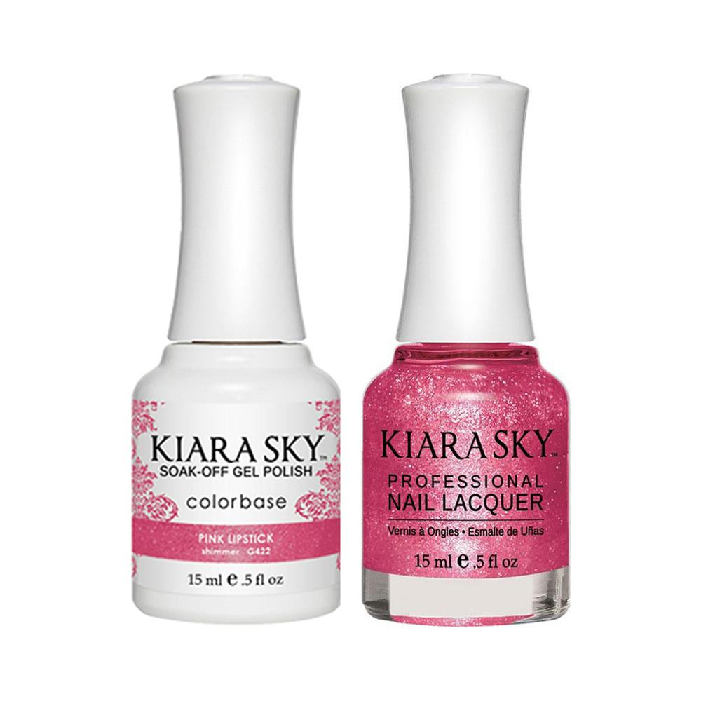 Kiara Sky 422 Pink Lipstick  - Gel Polish & Lacquer Combo