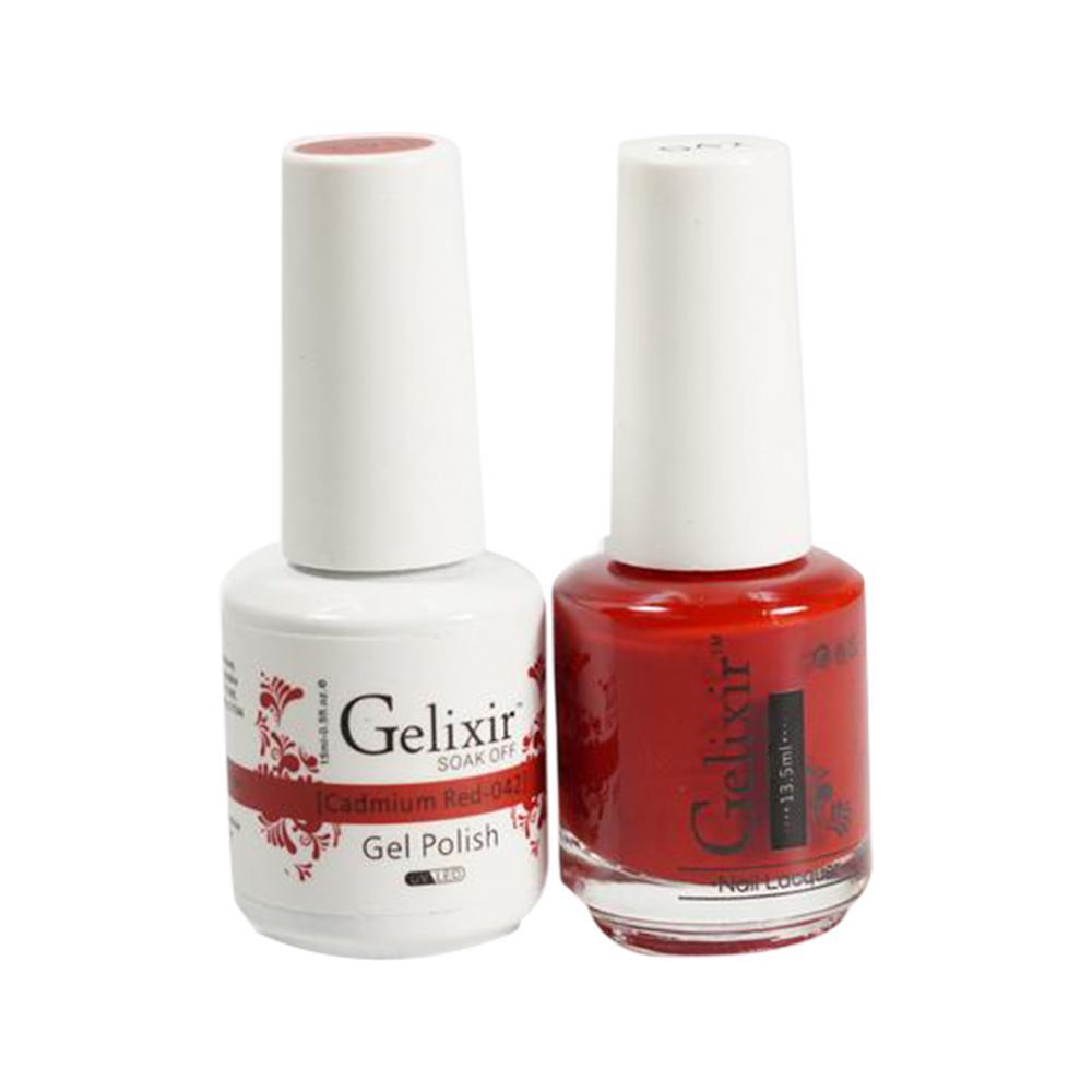 Gelixir 042 Cadmium Red - Gel Nail Polish 0.5 oz