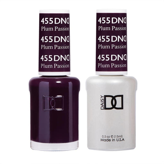 DND 455 Plum Passion - DND Gel Polish & Matching Nail Lacquer Duo Set - 0.5oz
