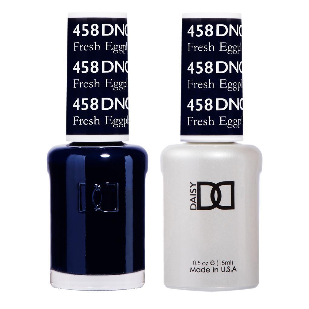 DND 458 Fresh Eggplant - DND Gel Polish & Matching Nail Lacquer Duo Set - 0.5oz