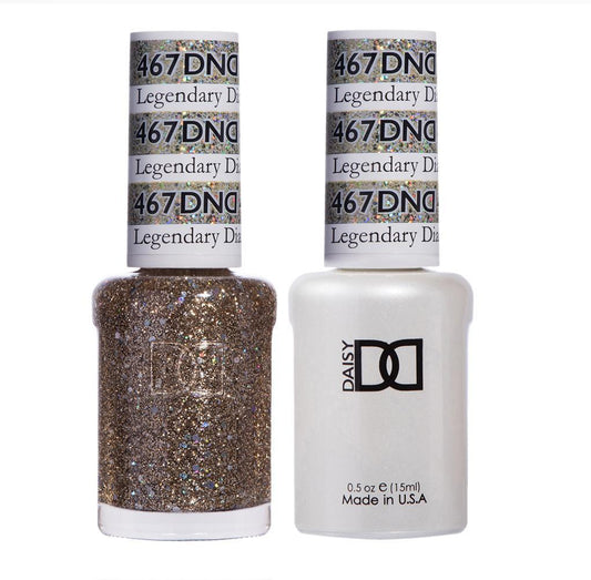  DND Gel Nail Polish Duo - 467 Gold Colors - Legendary Diamond by DND - Daisy Nail Designs sold by DTK Nail Supply