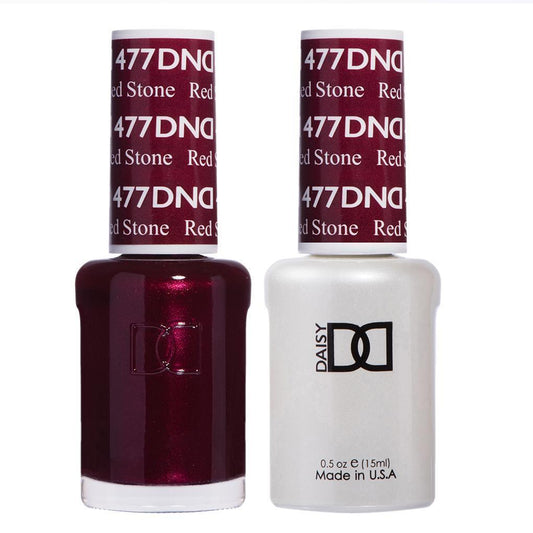  DND Gel Nail Polish Duo - 477 Red Colors - Red Stone by DND - Daisy Nail Designs sold by DTK Nail Supply
