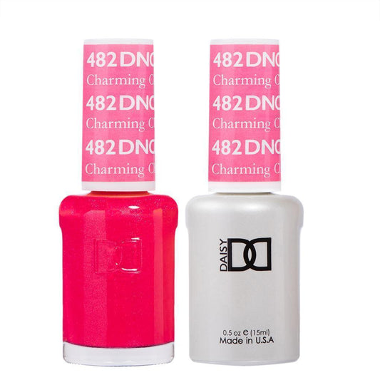 DND 482 Charming Cherry - DND Gel Polish & Matching Nail Lacquer Duo Set - 0.5oz