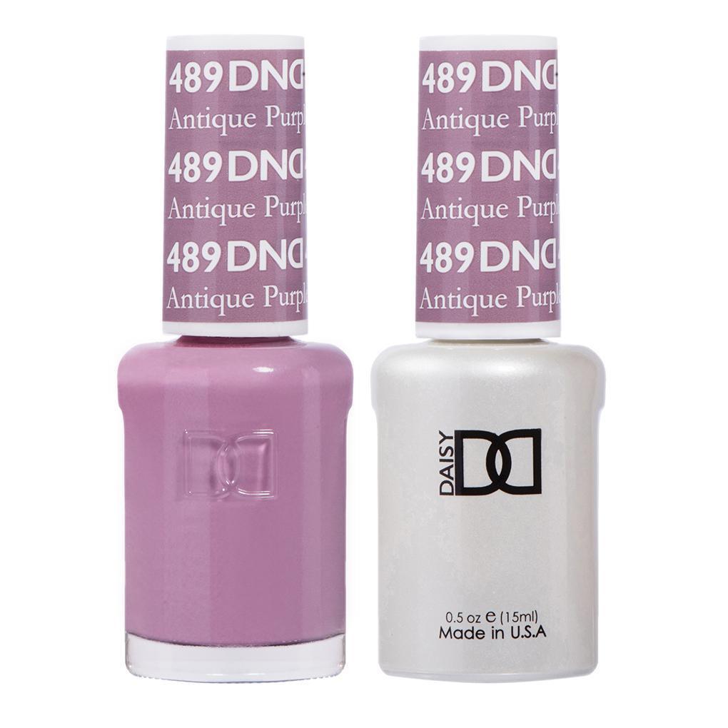 DND 489 Antique Purple - DND Gel Polish & Matching Nail Lacquer Duo Set - 0.5oz