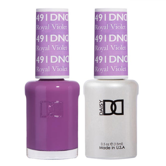 DND 491 Royal Violet - DND Gel Polish & Matching Nail Lacquer Duo Set - 0.5oz