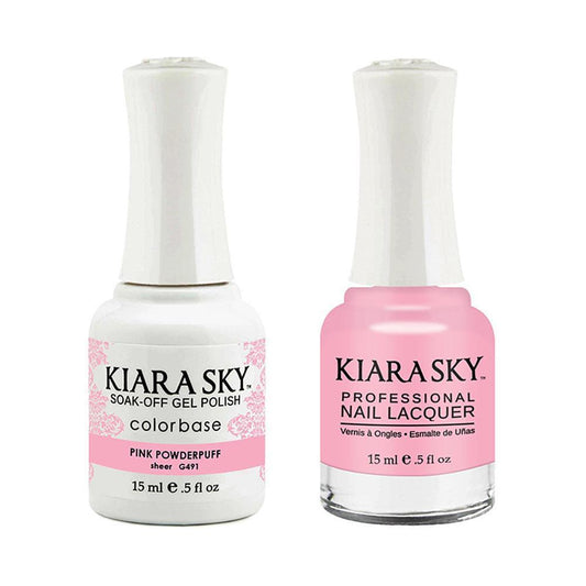 Kiara Sky 491 Pink Powderpuff - Gel Polish & Lacquer Combo