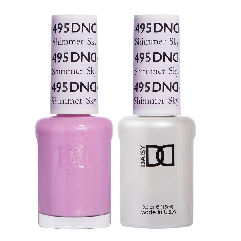 DND 495 Shimmer Sky - DND Gel Polish & Matching Nail Lacquer Duo Set - 0.5oz