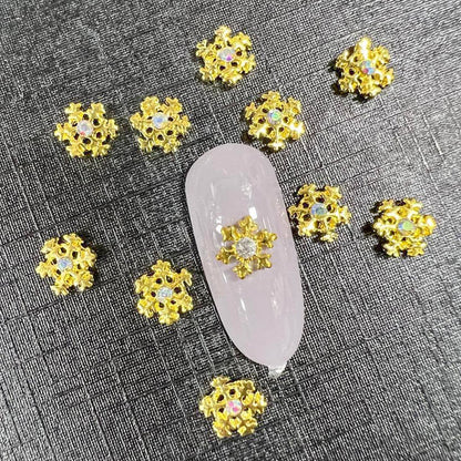 #4A Snowflake Nail Charms - Gold