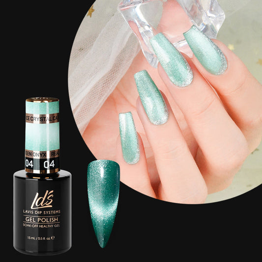 LDS 4 Real Green Onyx - Gel Polish 0.5 oz - Ice Crystal Cat Eyes