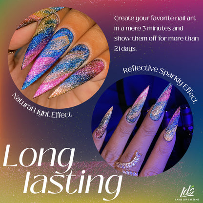  LDS 2 Cyan Shine - Gel Polish 0.5 oz - Reflective Glitter Cat Eyes by LDS sold by DTK Nail Supply