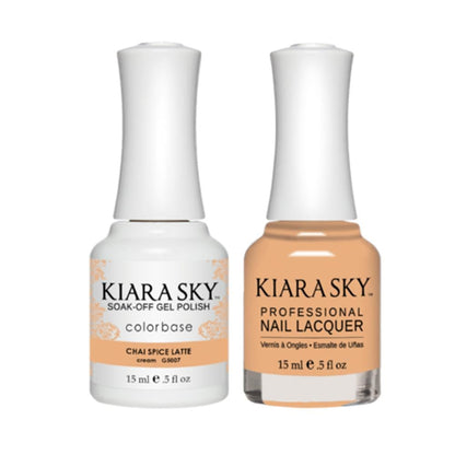 Kiara Sky 5007 CHAI SPICED LATTE - Gel Polish & Lacquer Combo