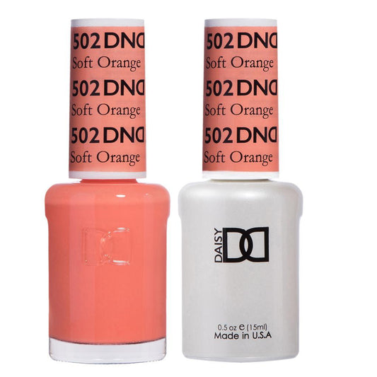 DND 502 Soft Orange - DND Gel Polish & Matching Nail Lacquer Duo Set - 0.5oz