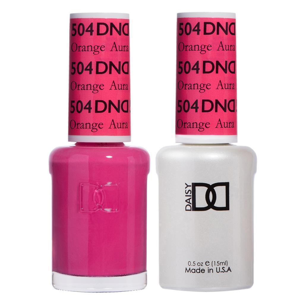 DND 504 Orange Aura - DND Gel Polish & Matching Nail Lacquer Duo Set - 0.5oz