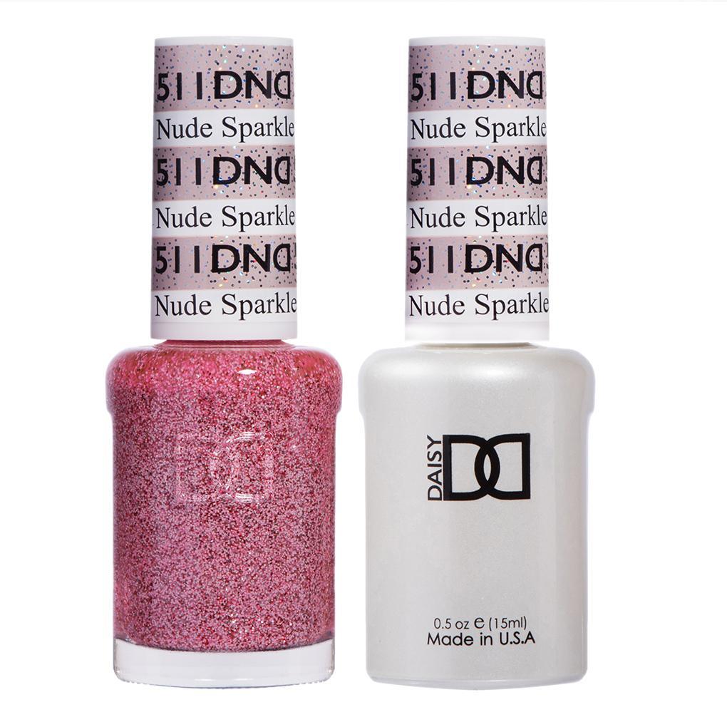 DND 511 Nude Sparkle - DND Gel Polish & Matching Nail Lacquer Duo Set - 0.5oz