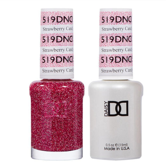 DND 519 Strawberry Candy - DND Gel Polish & Matching Nail Lacquer Duo Set - 0.5oz