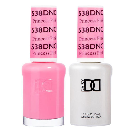 DND 538 Princess Pink - DND Gel Polish & Matching Nail Lacquer Duo Set - 0.5oz