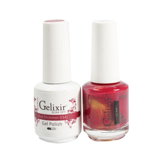 Gelixir 054 Red Shimmer - Gel Nail Polish 0.5 oz