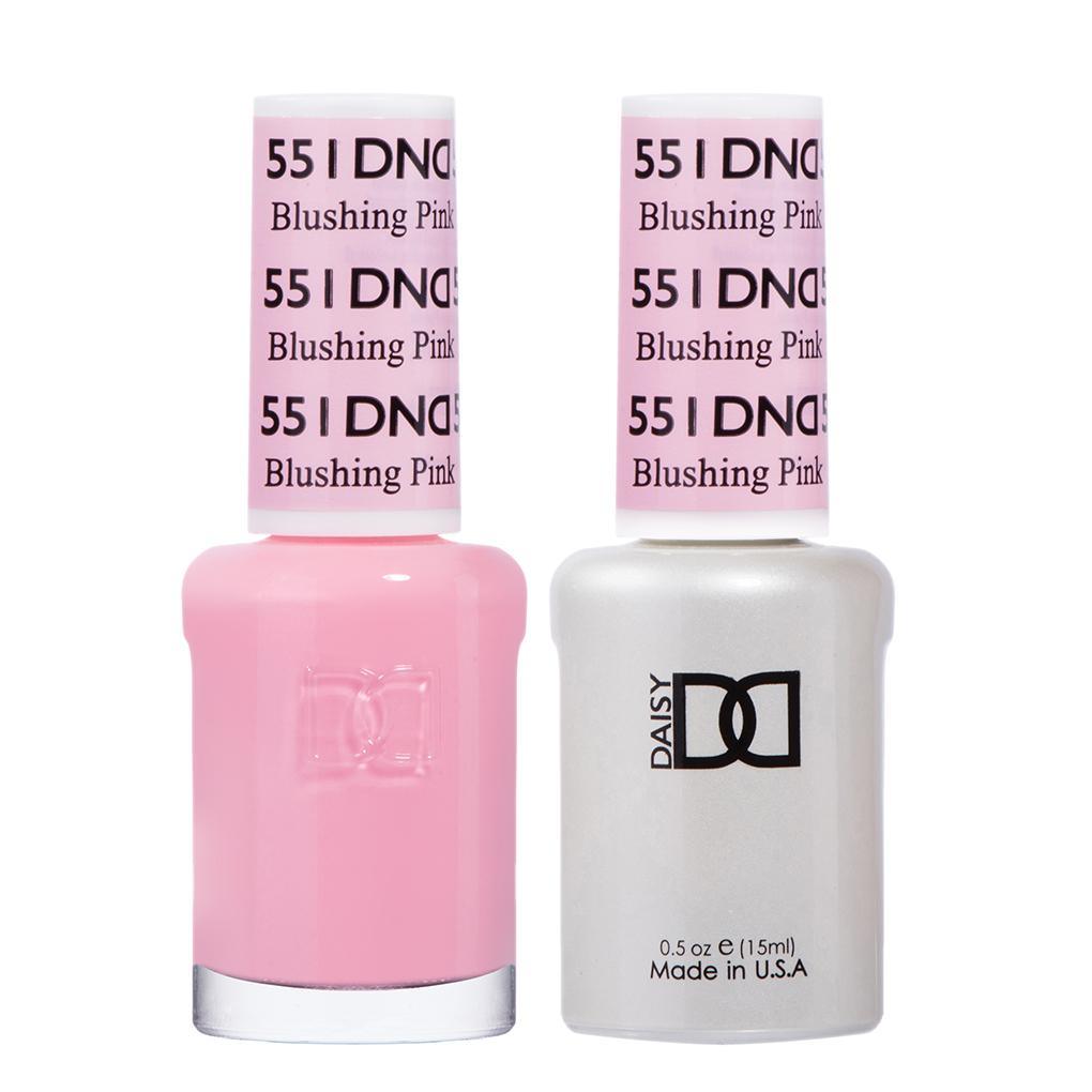 DND 551 Blushing Pink - DND Gel Polish & Matching Nail Lacquer Duo Set - 0.5oz