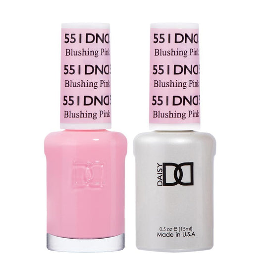 DND 551 Blushing Pink - DND Gel Polish & Matching Nail Lacquer Duo Set - 0.5oz