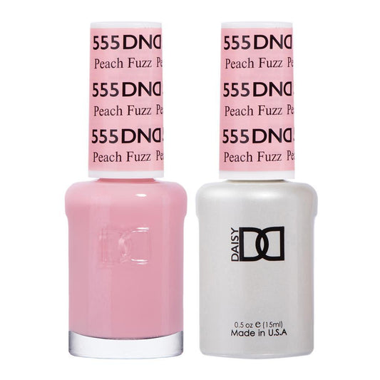 DND 555 Peach Fuzz - DND Gel Polish & Matching Nail Lacquer Duo Set - 0.5oz