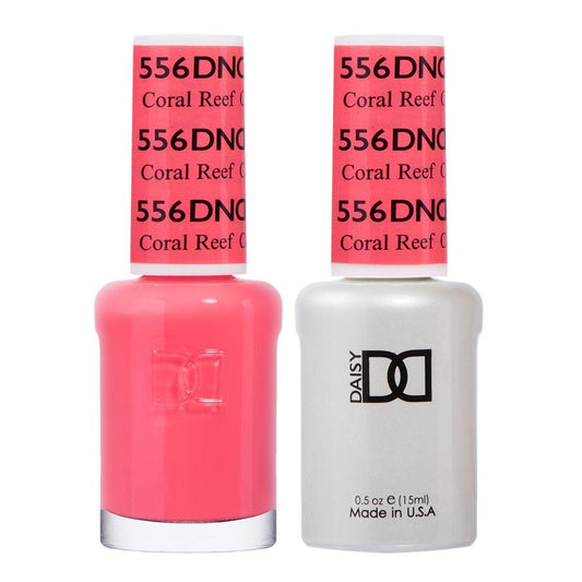 DND 556 Coral Reef - DND Gel Polish & Matching Nail Lacquer Duo Set - 0.5oz