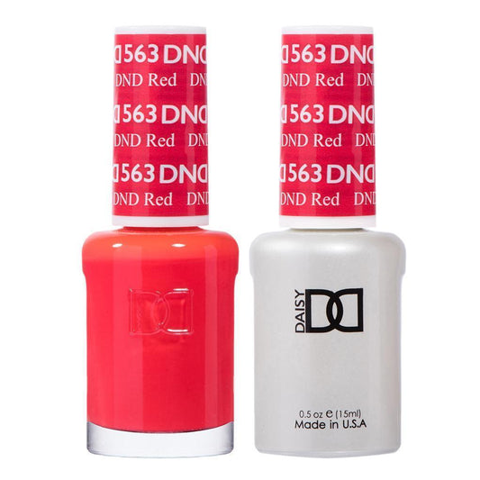 DND 563 DND Red - DND Gel Polish & Matching Nail Lacquer Duo Set - 0.5oz