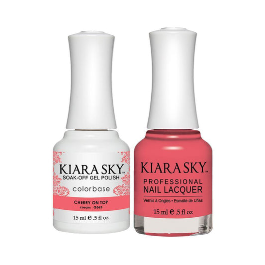 Kiara Sky 563 Cherry On Top - Gel Polish & Lacquer Combo