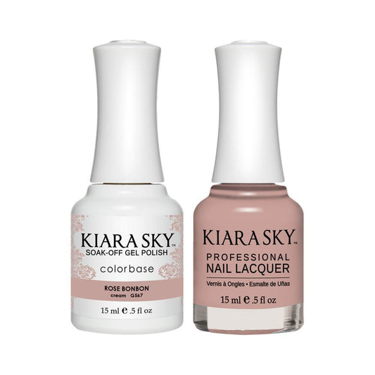 Kiara Sky 567 Rose Bonbon - Gel Polish & Lacquer Combo