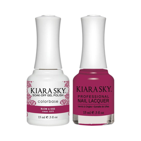 Kiara Sky 575 Blow A Kiss - Gel Polish & Lacquer Combo