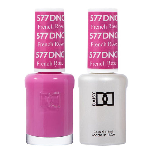 DND 577 French Rose - DND Gel Polish & Matching Nail Lacquer Duo Set - 0.5oz