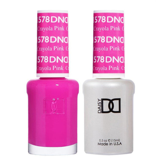 DND 578 Crayola Pink - DND Gel Polish & Matching Nail Lacquer Duo Set - 0.5oz