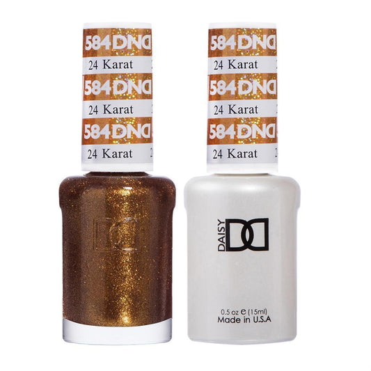 DND 584 24 Karat - DND Gel Polish & Matching Nail Lacquer Duo Set - 0.5oz