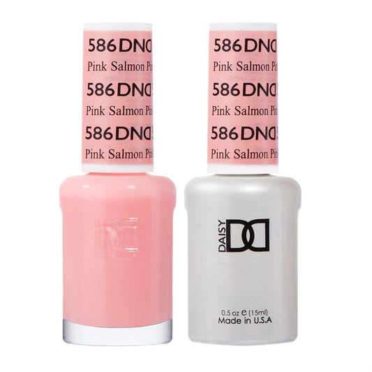 DND 586 Pink Salmon - DND Gel Polish & Matching Nail Lacquer Duo Set - 0.5oz
