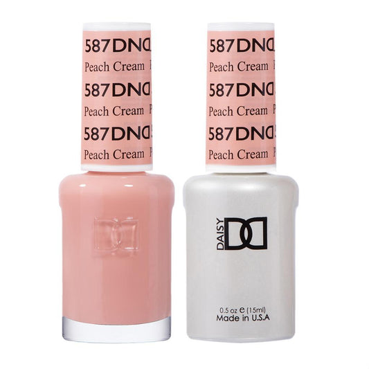 DND 587 Peach Cream - DND Gel Polish & Matching Nail Lacquer Duo Set - 0.5oz