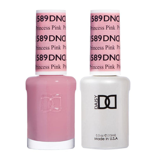 DND 589 Princess Pink - DND Gel Polish & Matching Nail Lacquer Duo Set - 0.5oz