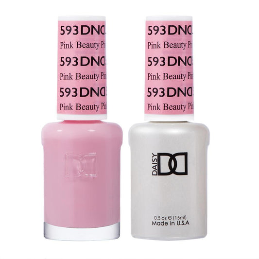 DND 593 Pink Beauty - DND Gel Polish & Matching Nail Lacquer Duo Set - 0.5oz
