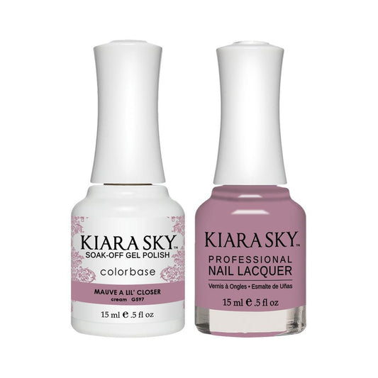 Kiara Sky 597 Mauve A Lil' Closer - Gel Polish & Lacquer Combo